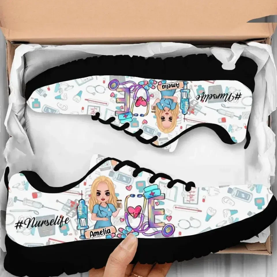 Women'S Shoes Nursing - Scarpe basse da infermiera Kawaii da