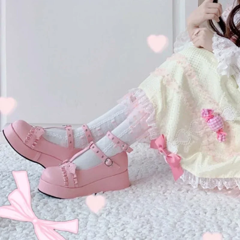 Women Shoes Japanese Brand - Zeppe con plateau per ragazze di