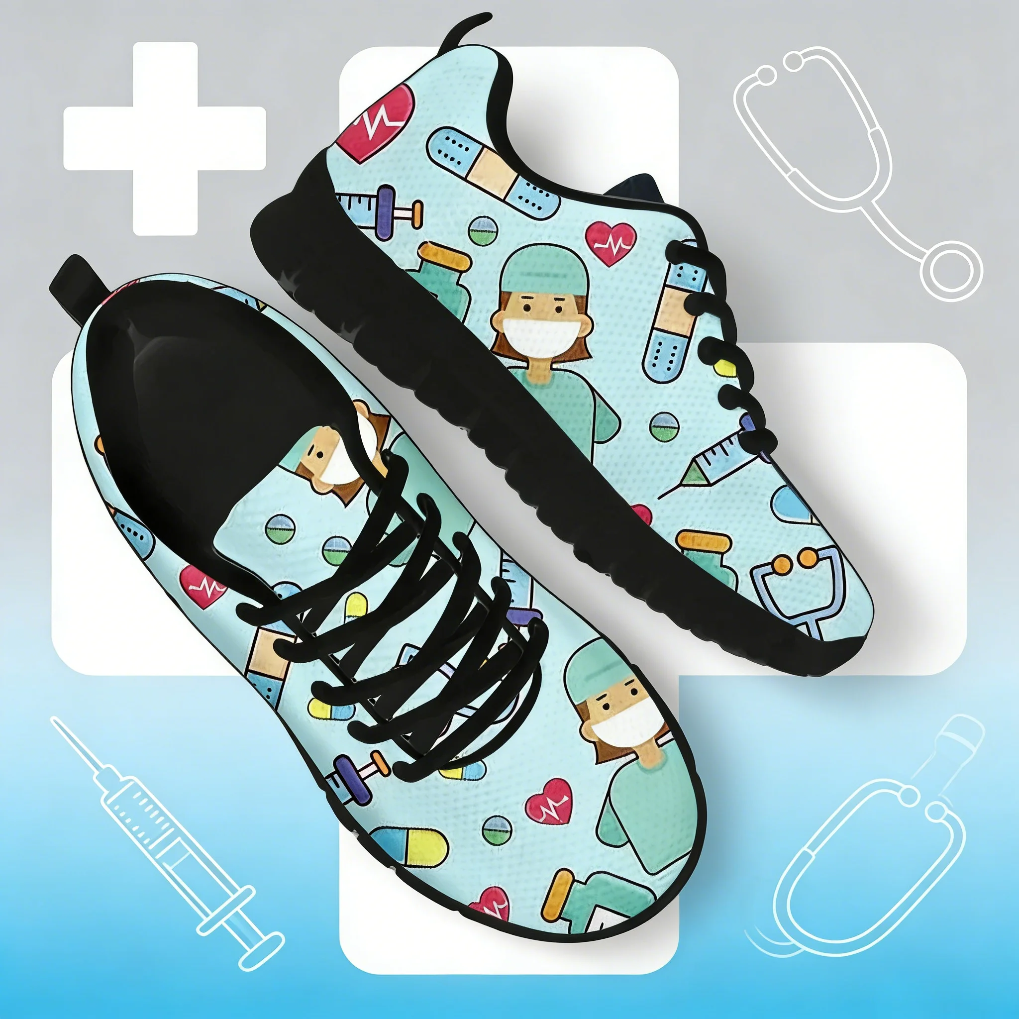 Women'S Shoes Nursing - **Sneakers da donna con stampa di