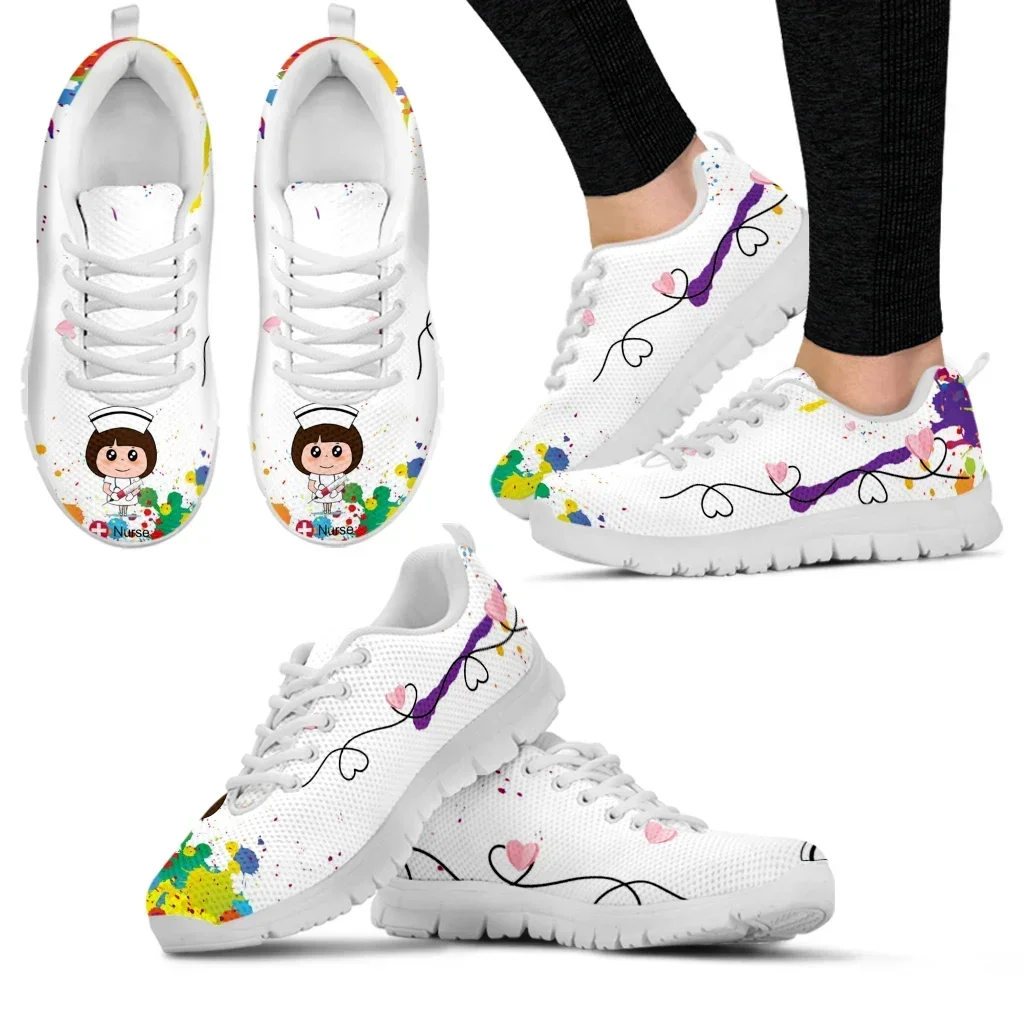 Women'S Shoes Nursing - Sneakers Bianche da Donna con Motivo