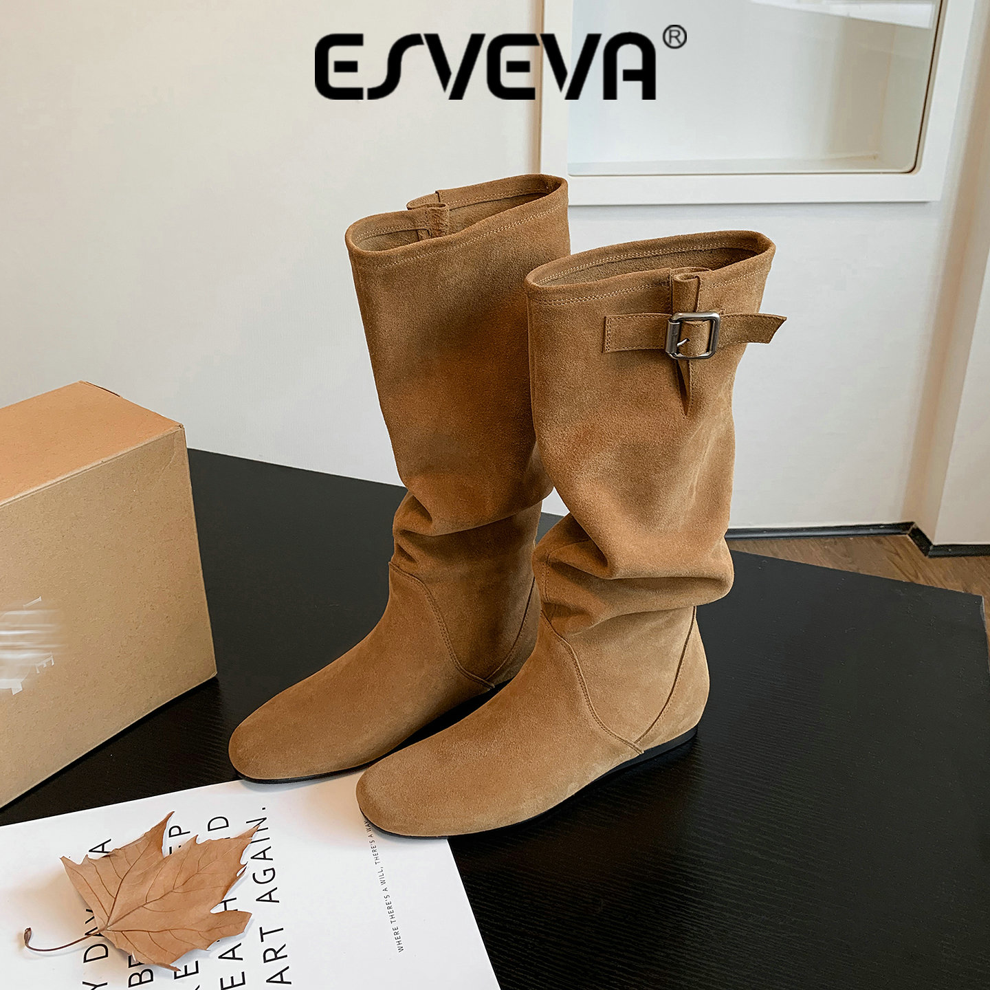 Suede Ankle Boot - ESVEVA 2027 Stivali Alti al Ginocchio