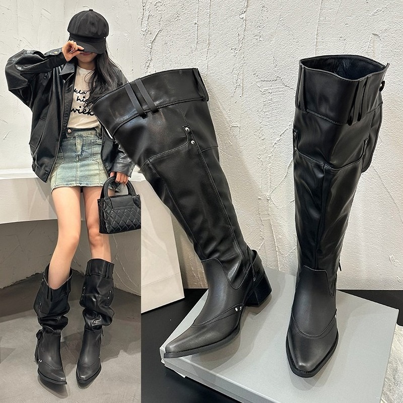 Suede Ankle Boot - Stivali singoli avvolti da donna Primavera