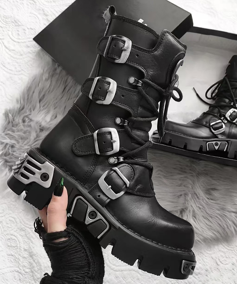 stivali da moto alti punk goti - Suede Ankle Boot recensione e prezzo