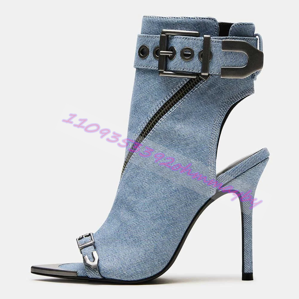 Stivali Estivi in Denim Blu a  - Suede Ankle Boot recensione e prezzo