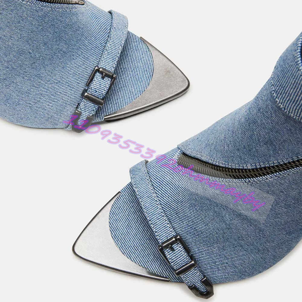 Stivali Estivi in Denim Blu a  - Suede Ankle Boot recensione e prezzo